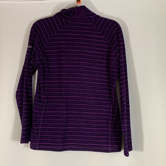 Columbia Purple & Black Striped Fleece Zip Sweater - Picture 6 of 8